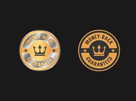 Money back guarantee badge, repayment or special offer isolated icon vector. Good deal, certificate or stamp, shopping and business emblem. Safe shopping warranty, percents return seal or logo vector