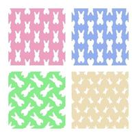 Set of four patterns with rabbits. Easter Bunnies vector