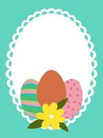 Easter card with a place under the text in a flat style vector