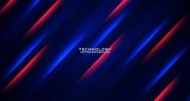 3D red blue techno abstract background overlap layer on dark space with glowing effect decoration. Style concept cut out. Graphic design element for banner flyer, card, brochure cover, or landing page vector