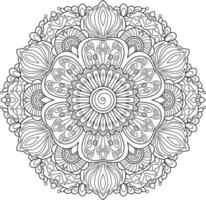 Arte de línea de patrón de mandala, ilustración vectorial vector