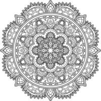 Vector illustration black and white mandala, coloring page book