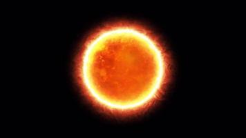 Beautiful loop of Sun with glowing circular ring video