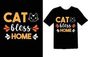 el gato bendice el diseño de la camiseta del hogar vector