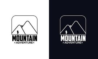 mountain logo vector. summer hiking t-shirt print design. Hand-drawn adventure logo with pine tree forest and quote - Camp Local. Old-style camp outdoors emblem in simple retro vector