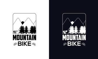 plantilla de diseño de camiseta de bicicleta de montaña vector