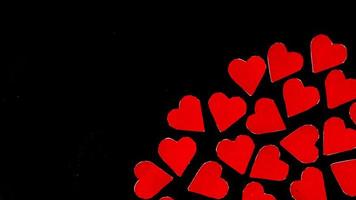 red heart on black background for valentine day photo