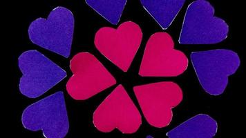 multicolored heart on black background for valentine's day photo