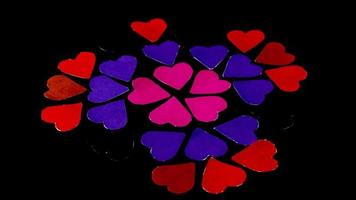 multicolored heart on black background for valentine's day photo