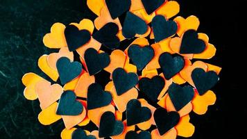 heart on black background for valentine day photo