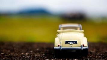 minahasa, Indonesia  January 2023, toy car in the rice field photo