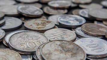 pile of rupiah coins as background photo