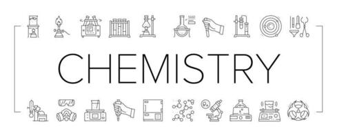 Chemistry Laboratory Collection Icons Set Vector Illustration