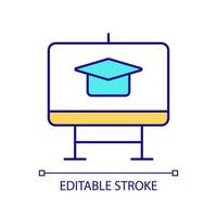 Digital interactive whiteboard RGB color icon. Advanced equipment for classrooms. Improve educational process. Isolated vector illustration. Simple filled line drawing. Editable stroke