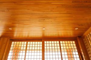 Traditional wood of japan style,texture of Japanese wooden ceiling Shoji,Interior decoration Japanese style wooden house photo