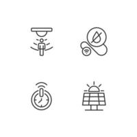 Smart home technologies pixel perfect linear icons set. Automated household devices. Wireless control. Customizable thin line symbols. Isolated vector outline illustrations. Editable stroke