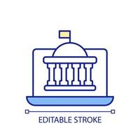 Administration website RGB color icon. Public sector. Government services online. Official web site. Digital source. Isolated vector illustration. Simple filled line drawing. Editable stroke