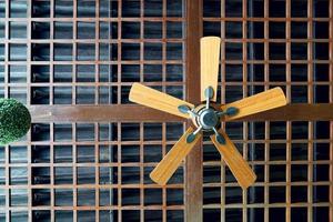 Wooden fan ceiling ancient photo