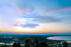 Beautiful Sunset at Mutsea Mountain Viewpoint, southern of Thailand. photo