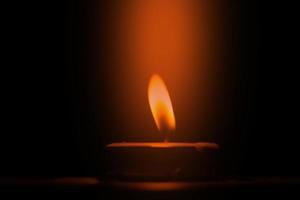 candle flame on a black background photo