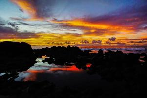 Sunset over the sea photo