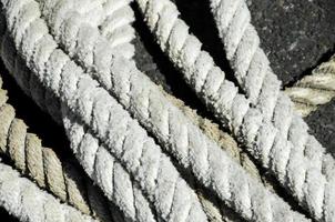 Grey ropes closeup photo