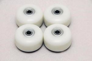 Old skateboard wheels photo