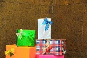 Colourful gift boxes photo