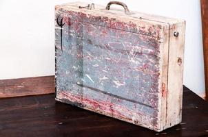 Old wooden toolbox photo