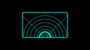 hud de scanner de radar animado para segmentação de ameaças recebidas como visualização de sonar para atiradores de ficção científica como interface de atirador futurista mostra alvos na tela com visão de anel de radar circular video