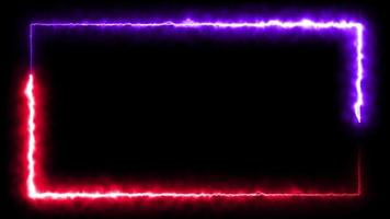 neon smoke purple power line text box, abstract neon line frame, neon light line background video