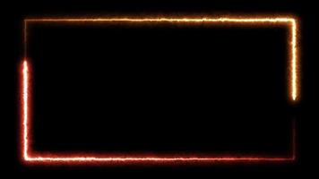 fire flame smoke line text box, abstract neon line frame, neon light line background video