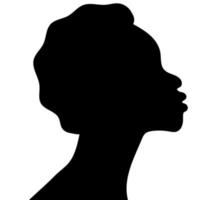 vector africano, mujer americana con pelo rizado. dibujar a mano la silueta del peinado afro femenino. mes de la historia negra. historia afroamericana.