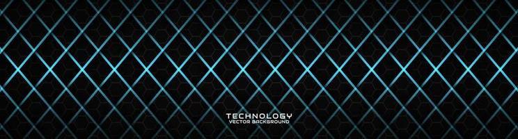 3D black techno abstract background overlap layer on dark space with blue rhombus effect decoration. Modern graphic design element cutout style concept for banner, flyer, card, or brochure cover vector
