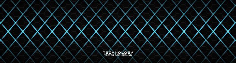 3D black techno abstract background overlap layer on dark space with blue rhombus effect decoration. Modern graphic design element cutout style concept for banner, flyer, card, or brochure cover