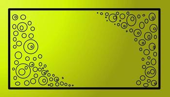 Yellow illustration background with black outline frame and black balls around the edges photo