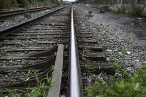 Old train tracks photo