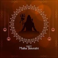 Happy Maha Shivratri cultural festival greeting background vector