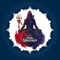 Happy Maha Shivratri traditional Hindu festival background vector