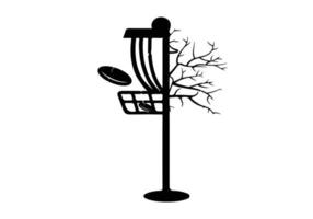 Vector disc golf silhouette disc golf club and icons vector illustration