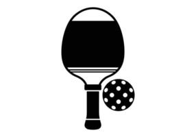 silueta de pickleball vectorial club de pickleball e iconos ilustración vectorial vector