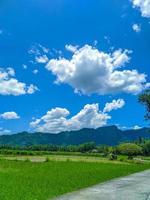 the scenery in the village is very beautiful during the day photo