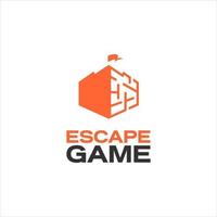 Modern Fun Castle Escape Game Logo Design Template vector