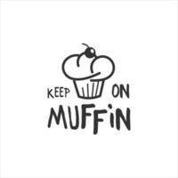 diseño de cita divertida con idea gráfica de muffin vector