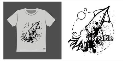 Hand Drawn Rustic Squid for print t shirt, vector or illustration graphic design style