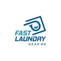 Laundry Fast Service Near Me Logo Design Idea for Textile Industry vector