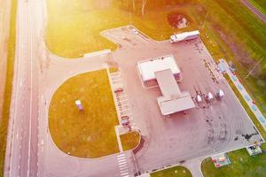 Aerial view of gas station photo