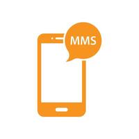 eps10 orange vector smartphone mms abstract icon or logo isolated on white background. mobile mms symbol in a simple flat trendy modern style for your website design, and mobile app