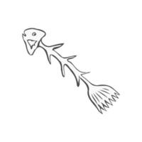 Fish bone on the white background vector