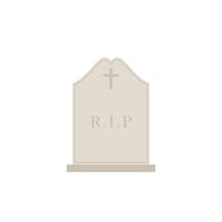 ilustración de vector de diseño plano de lápida. símbolo de tumba y cementerio. vector de lápida